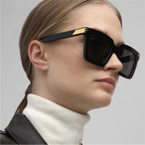 新款帅气方型大黑超墨镜oversize近视复古豹纹男女太阳镜bv1005s