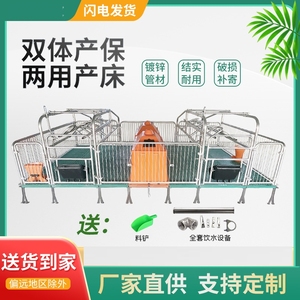 母猪产床养殖设备全复合定位单体限位栏分娩床保育栏猪用双体猪笼