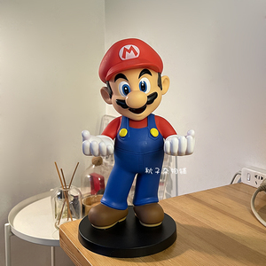 超级玛丽 SuperMario 马里奥手办游戏机手柄遥控支架模型家居摆件