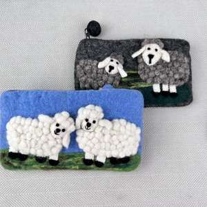 尼泊尔羊毛毡纯手工个性小绵羊零钱包新年礼物