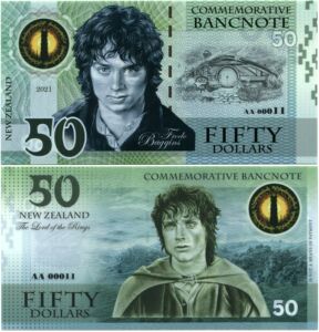 全新2021年 新西兰 50 元 塑料钞 商业钞 纪念 指环王之霍比特人