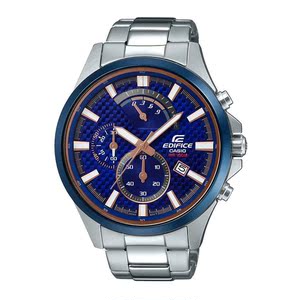 卡西欧 edifice efv-530db-2avudf 计时码表银不锈钢男士手表