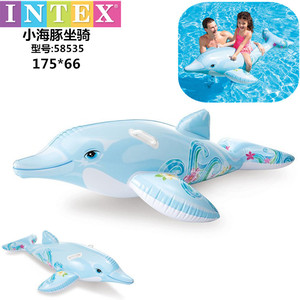 水上充气海豚坐骑独角兽鲨鱼乌龟鲸鱼海豚鳄鱼儿童游泳圈戏水玩具