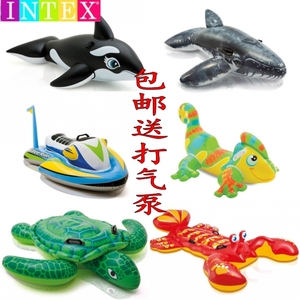 大型水上充气动物坐骑鲨鱼海龟鲸鱼海豚鳄鱼成人独角兽儿童游泳圈