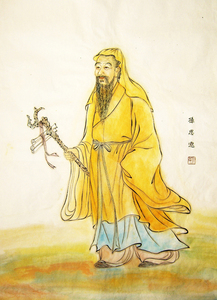 定制道教药王神像孙思邈画像挂画药王爷孙十常妙应真人医神像