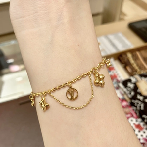 正品代购lv路易威登手链女士镀金blooming monogram金色小花卉礼