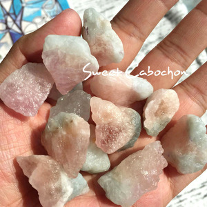 sweet裸石 天然摩根石原矿原石 双色料 碎石矿标 绿柱石家族 漏价