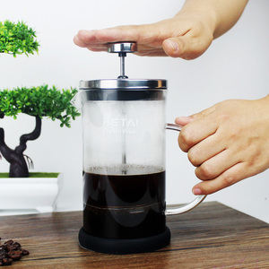 hetai法压壶玻璃咖啡壶冲茶器手动打奶器奶泡机牛奶打泡滤压茶壶