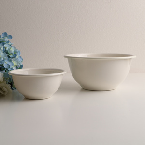 印象搪瓷 出口日本 米白色加厚搪瓷甜品碗面碗沙拉碗料理碗汤盆