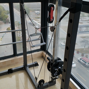 深蹲引体架改装平行划船背部锻炼,自制改装健身器材配件2.