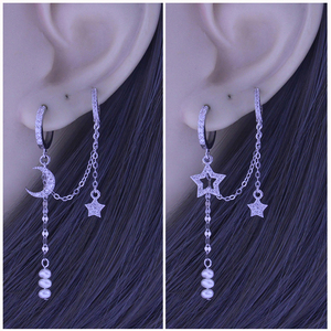 耳饰一个耳洞三个耳环女夏小众高级感一耳三钳耳钉三个耳洞0人付款37