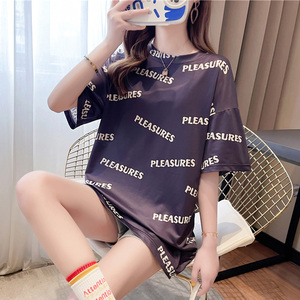 港风ins潮流下衣失踪t恤女装短袖小个子夏季宽松韩版半袖体桖上衣