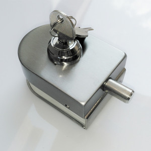 卫生间浴室办公室商店玻璃门上下插销门锁地锁 免开孔带钥匙插销