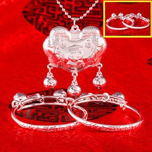 新生的儿宝宝银手镯婴儿女宝见面礼小孩子满月一周岁儿童男孩子