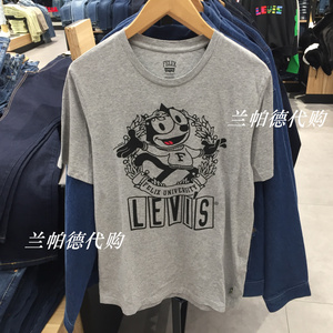 国内专柜代购Levis李维斯 菲力猫联名男士圆领短袖T恤 A1313-0000