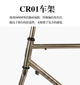 TSUNAMI海啸V01公路自行车车架CR01超轻钢架拉丝银色配碳前叉座管
