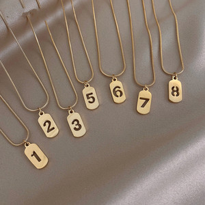 网红钛钢幸运数字项链女ins冷淡风个性锁骨颈链简约百搭脖子饰品