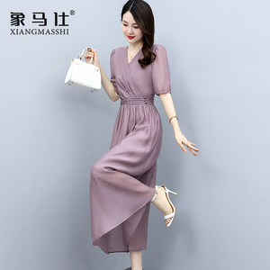广州十三行女装爆款连衣裙2024年新款夏季品牌高端欧货气质长裙子