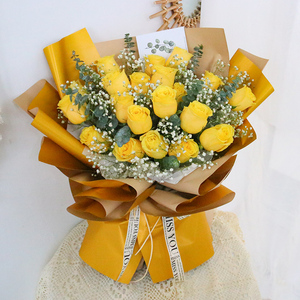 北京黄玫瑰花束鲜花速递同城道歉礼物上海深圳广州配送生日花店
