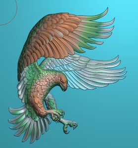 精雕图老鹰雄鹰大展宏图贴花拼图玉雕挂件46牌浮雕图bmp灰度图