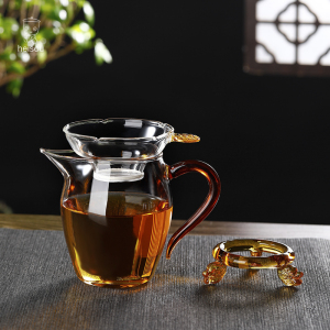 功夫茶具配件分茶器玻璃茶漏茶漏套装分茶杯带滤网茶道零配公道杯