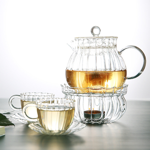 欧式玻璃茶壶过滤花茶壶 韩式花茶具套装 高硼硅耐热煮茶壶泡茶壶