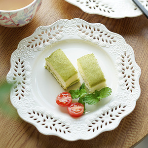 餐盘点心碟甜品盘蛋糕盘 家用菜盘水果盘子ins风欧式下午茶点心盘