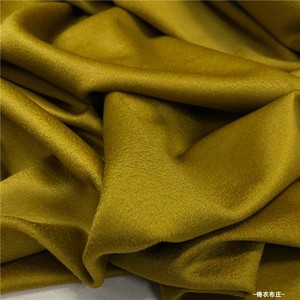 超显白复合秋香黄单面羊绒大衣羊毛连衣裙马甲汉服手工设计师布料