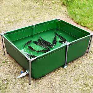 帆布鱼池家用加厚防渗漏防水养鱼水箱锦鲤养殖简易带支架蓄水池子