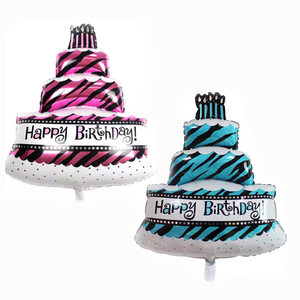 铝膜大号小号三层生日蛋糕 生日蜡烛蛋糕 卡通铝膜气球 婚庆装饰