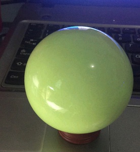 玉众1元起拍w天然萤石球夜光球直径80mm夜明珠家具摆设小摆件饰品