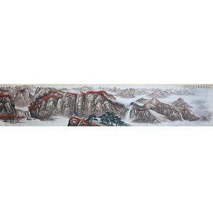手绘丈六国画幽燕金秋图办公室会议室大尺寸巨幅山水画风水靠山图