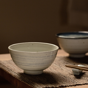 日本舍米蓝星耀粉引日式饭碗高颜值陶瓷餐具饭碗汤面碗和风美浓烧