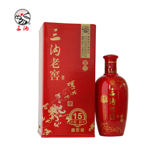 三沟老窖白酒雪兰38度15年窖龄酒喜庆版500mlx1瓶浓香型白酒
