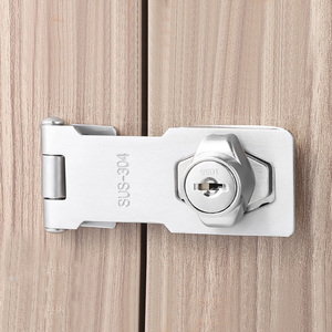 不锈钢柜门锁 免打孔柜子锁扣通用型抽屉锁简易门搭扣办公桌带锁