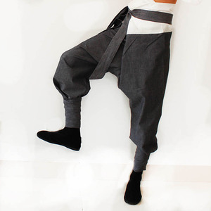 纯棉老式免裆裤 缅裆裤老粗布唐装裤子大裆裤 演出服棉布嘻哈新品