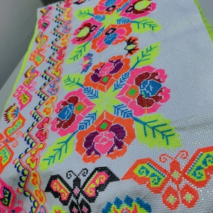 纯手工十字绣苗族花围腰