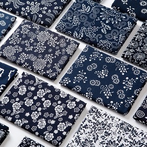 乌镇蓝印花布料花布中国民族风纯棉棉布碎花布蜡染青花布布头好看