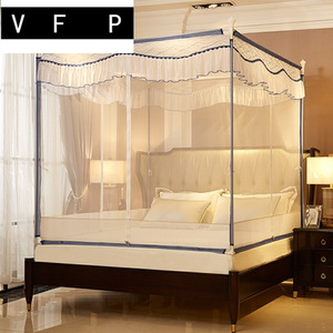 蚊帐t型三开门拉链蒙古包1.8m床家用儿童防摔回底1.5米全底带支架