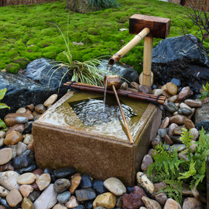 日式景观庭院流水石钵户外水景阳台石槽雕刻水槽石头花岗岩水缸盆