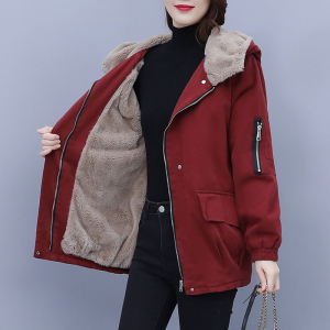 派克服妈妈款驼绒棉袄女年轻款老年人冬装女棉衣加绒加厚袄子女冬