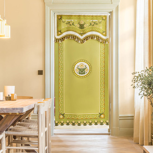 范居态度贝尔门帘防风挡风隔断帘卧室家用免打孔厨房帘子遮挡布帘