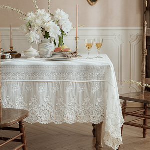 范居态度法式白色蕾丝餐桌布轻奢小清新氛围感ins风台布盖布合集