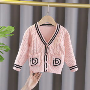 1周岁2女宝宝毛衣3针织开衫春秋装韩版时尚毛衣4女孩洋气保暖外套