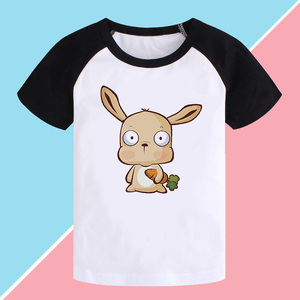 卡通十二生肖图案短袖t恤儿童装上衣服鼠虎兔龙蛇马羊猴鸡狗猪牛