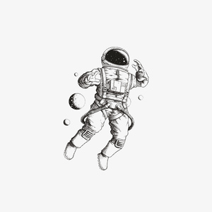 宇宙宇航员星球创意纹身贴防水防汗仿真刺青手臂黑白男女纹身贴纸