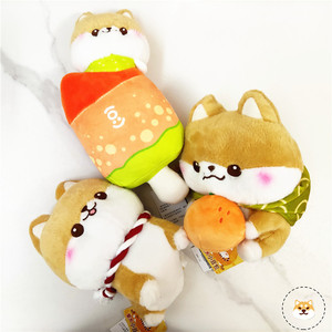 卡通豆包狗毛绒公仔玩具可爱柴犬小豆包狗狗冰棍包袱装扮玩偶娃娃