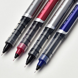 得力直液式走珠笔S657 0.5mm针管笔学生用写字笔黑色水笔老师红笔教师专用批改商务办公用品高档签字笔走液笔