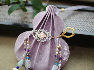 桑榆晚-如芋二版正绢葫芦异形荷包古风汉服配饰古法流苏抽绳腰佩