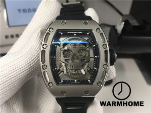 warmhome手表理查德米勒rm52骷髅头系列2824自动机械胶带男表9
